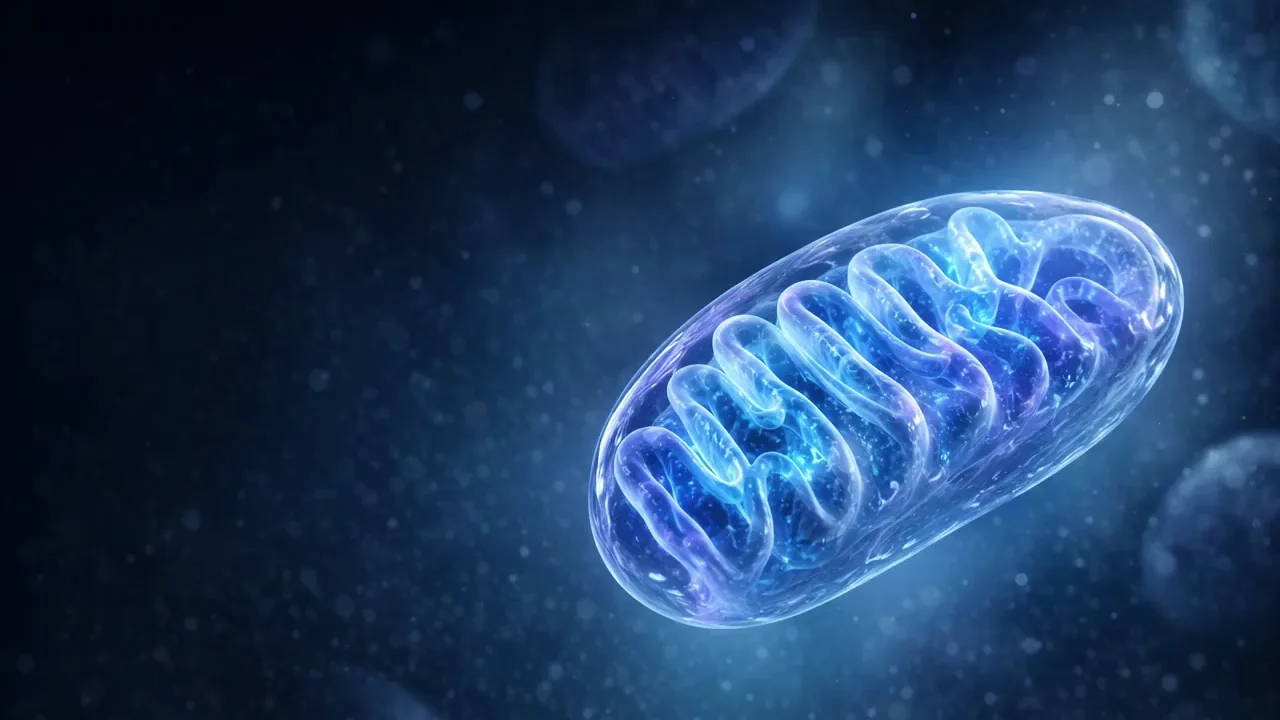 Conceptual artwork of a mitochondrion, the organelle that generates cellular energy